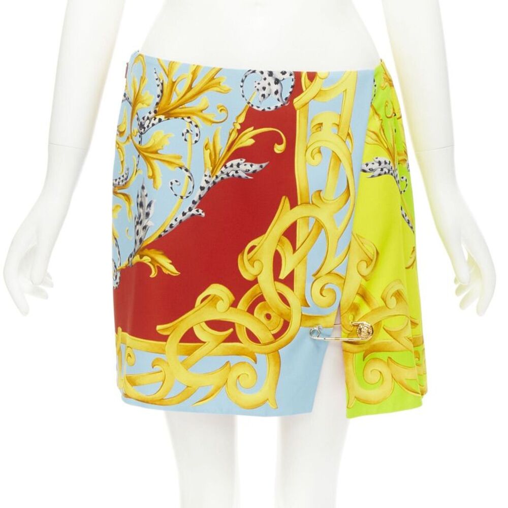 Versace Pop Acantus Barocco Safety Pin Skirt